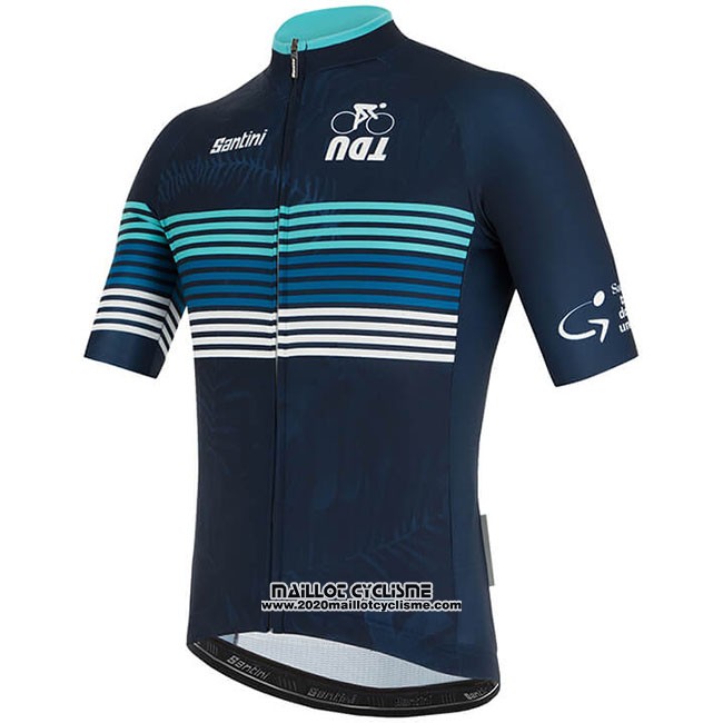 2019 Maillot Ciclismo Tour Down Under Bleu Manches Courtes et Cuissard